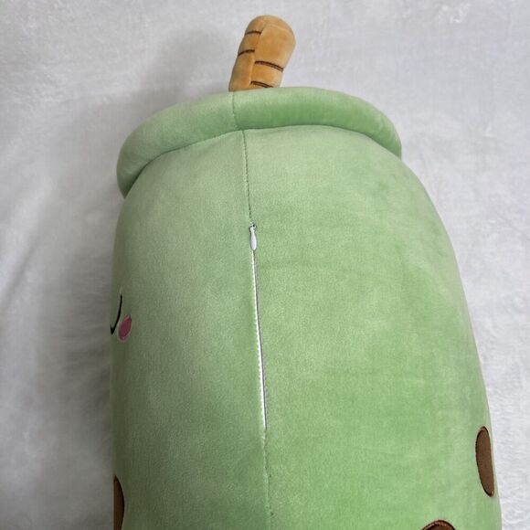 Squish Pillow Boba Tea Large 20 inch Mint Green Plush Toy Cushion Zipper Filling - Picture 7 of 10